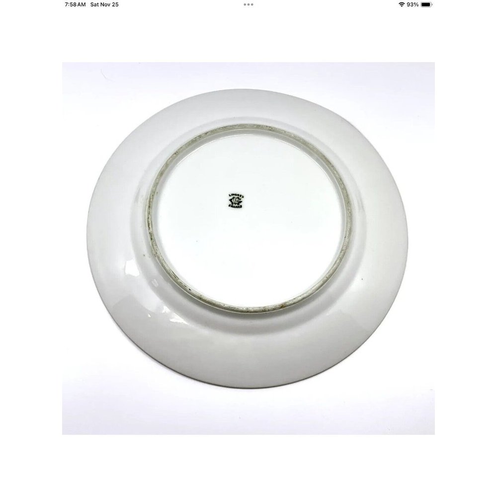 Vtg Limoges Cannes France Rare Plate Granger Porcelain Green Mark Coastal HTF - Picture 9 of 11